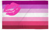 Wholesale LIPSTICK KISS LESBIAN RAINBOW PRIDE  3 X 5 FLAG ( sold by the piece )